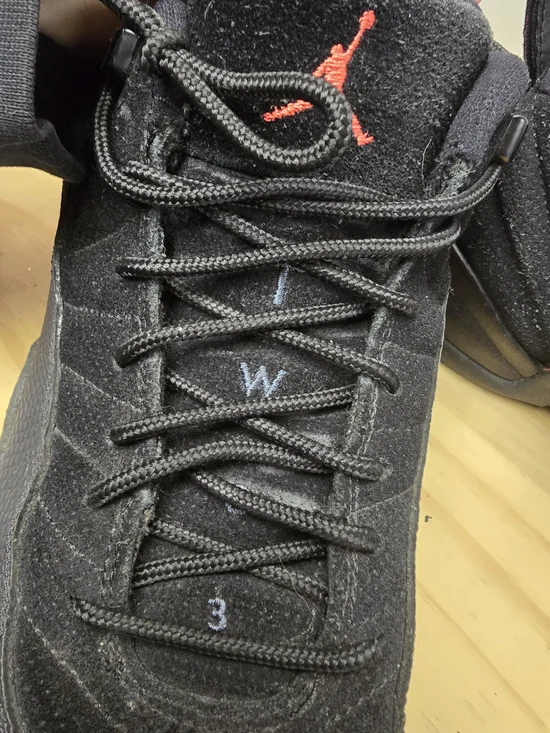 Jordan Air Jordan 12 Retro Men's Athletic Shoes Black with Small Red Accents - Picture 8 of 11